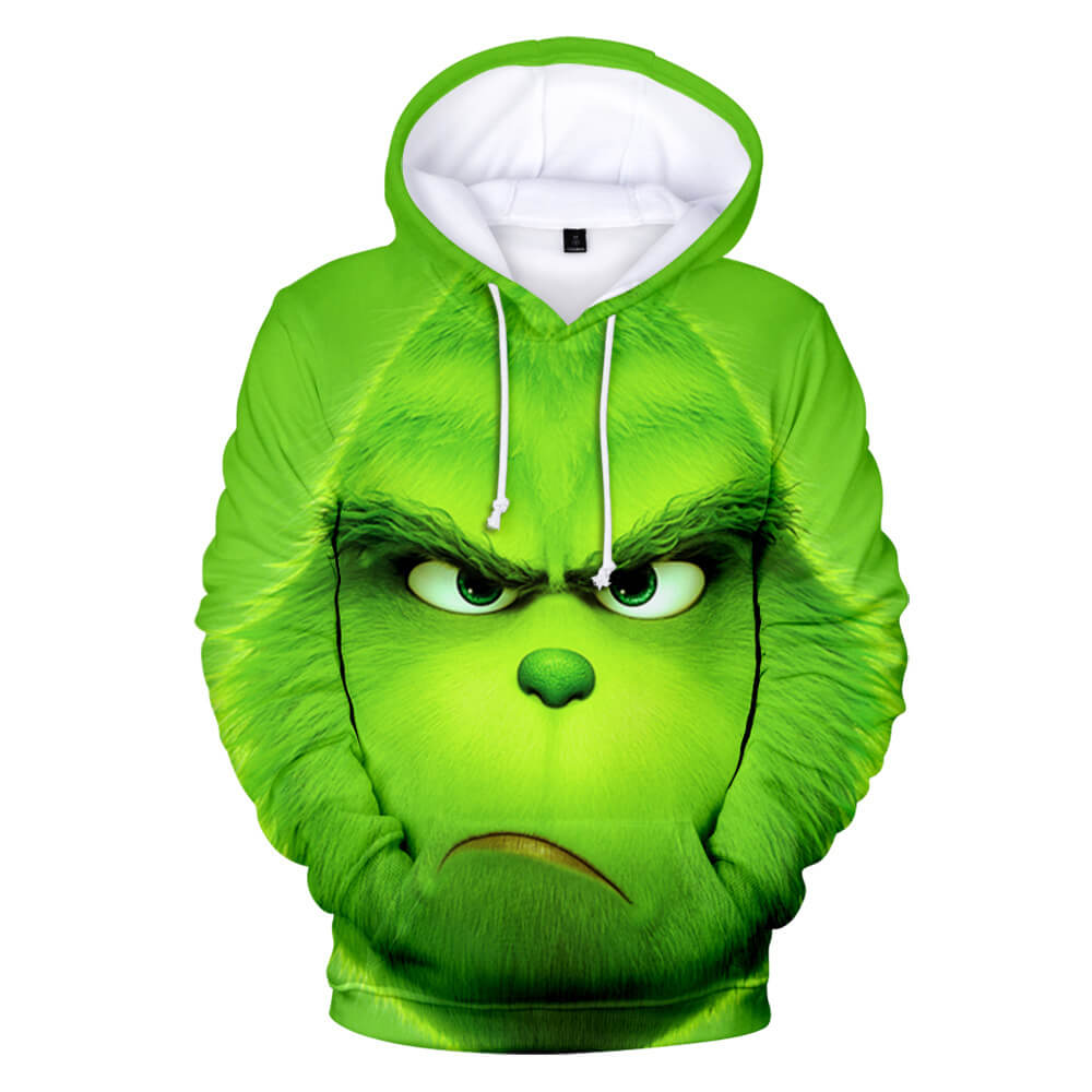 The Grinch Cartoon Movie Green Fur Hair Monster Christmas Mischief Joke 5 Unisex Adult Cosplay 3D Print Hoodie Pullover Sweatshirt