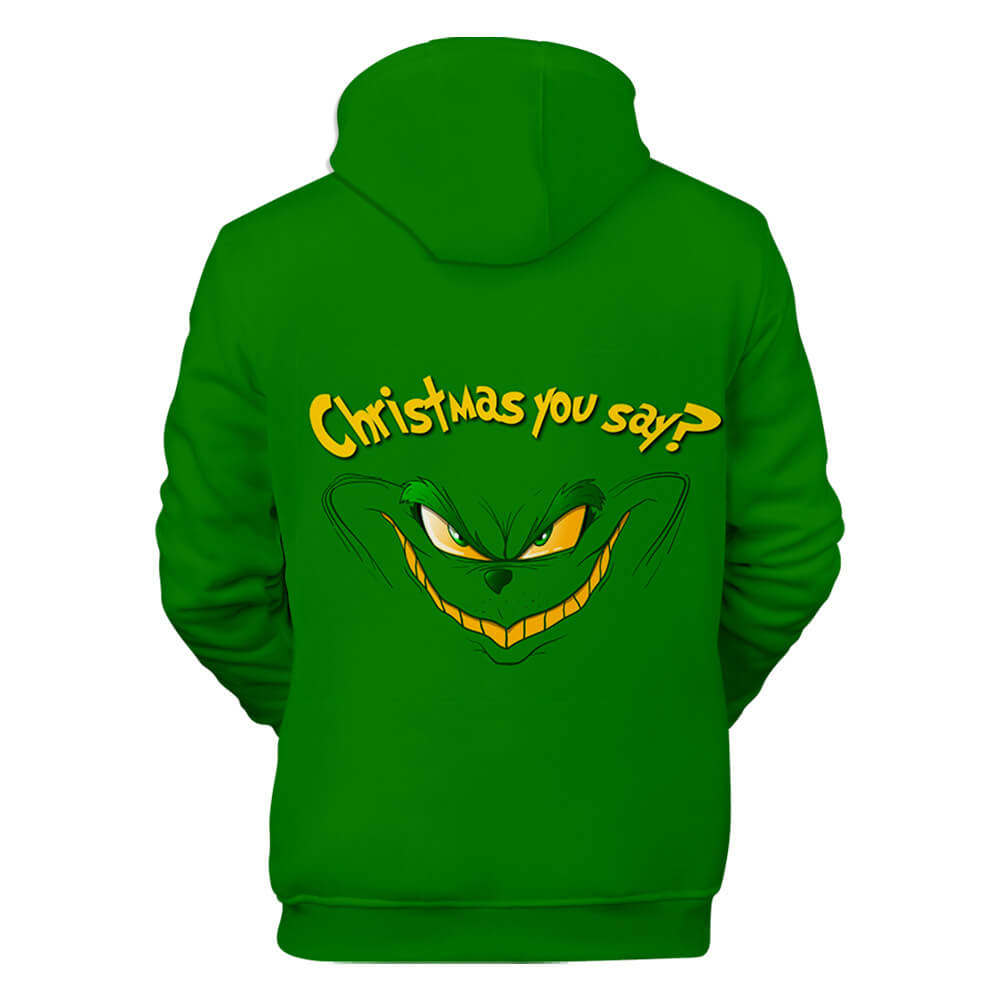 The Grinch Cartoon Movie Green Fur Hair Monster Christmas Mischief Joke 1 Unisex Adult Cosplay 3D Print Hoodie Pullover Sweatshirt