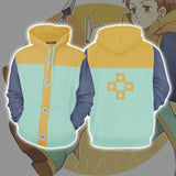 The Seven Deadly Sins Anime Grizzly's Sin of Sloth King Fairy Harlequin Unisex Adult Cosplay 3D Print Hoodie Pullover Sweatshirt
