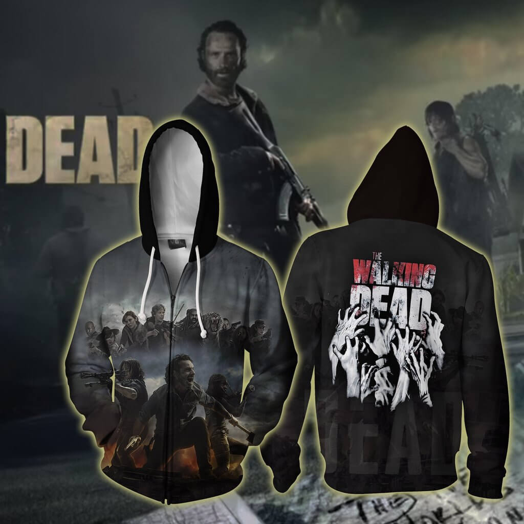 The Walking Dead TV Rick Grimes Unisex Adult Cosplay Zip Up 3D Print Hoodies Jacket Sweatshirt