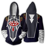 The Legend of Zelda Game Sheik Unisex Adult Cosplay Zip Up 3D Print Hoodie Jacket Sweatshirt