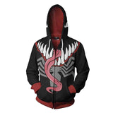 Venom Spider Movie Brock Eddie Long Tongue Unisex Adult Cosplay Zip Up 3D Print Hoodies Jacket Sweatshirt