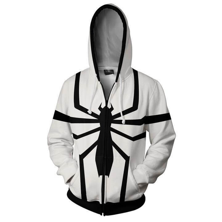 Venom Spider Movie Brock Eddie White Unisex Adult Cosplay Zip Up 3D Print Hoodies Jacket Sweatshirt