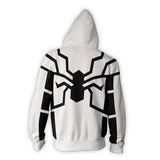 White Future Foundation Spider-man Movie Spiderman Unisex Adult Cosplay Zip Up 3D Print Hoodies Jacket Sweatshirt