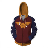 Wonder Woman Movie Diana Prince Unisex Adult Cosplay Zip Up 3D Print Hoodies Jacket Sweatshirt