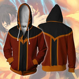 Avatar The Last Airbender Anime Zuko Sifu Hotman Firebending Master Unisex Adult Cosplay Zip Up 3D Print Hoodie Jacket Sweatshirt
