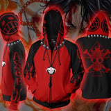 One Piece Anime Portgas D. Ace Cosplay Unisex 3D Printed Hoodie Pullover Sweatshirt Jacket With Zipper