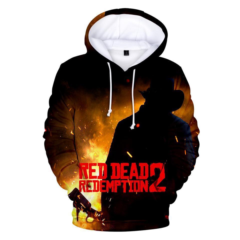 Red Dead 3D Print Pullover Hoodies