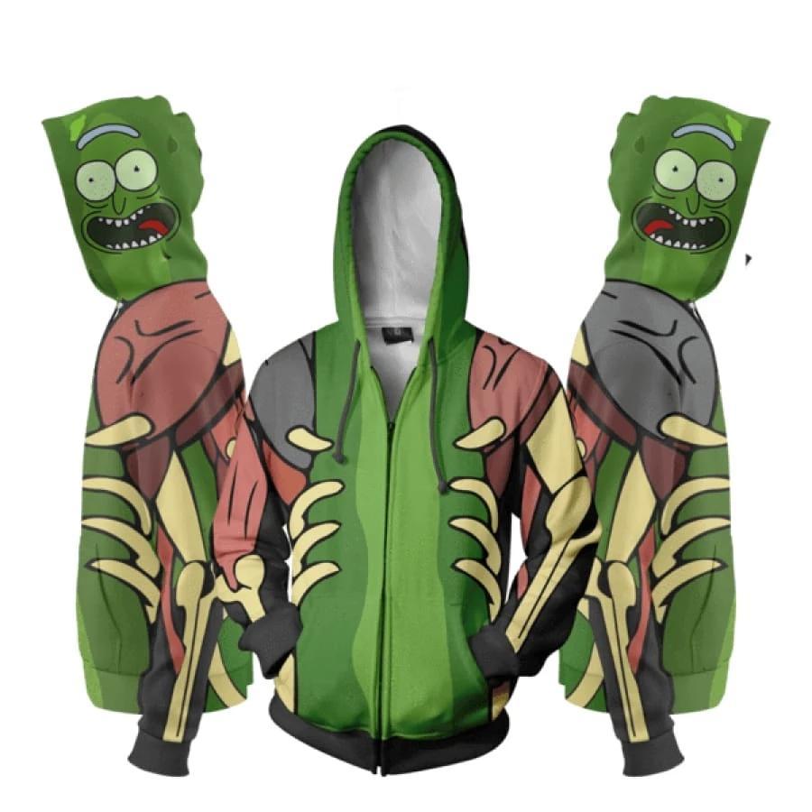 Rick And Morty Hoodie | 3D Pickle Sweatshirt