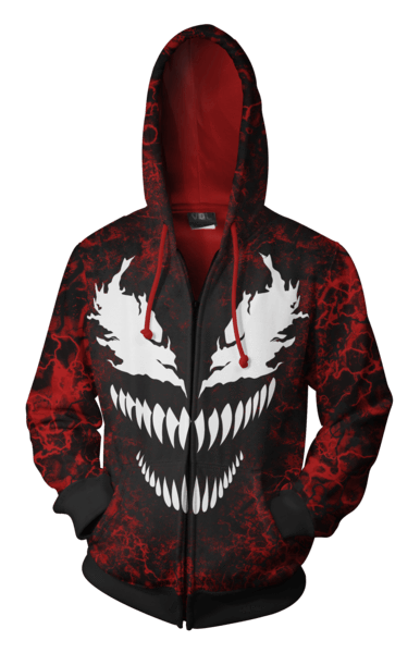 Venom Hoodies - Venom vs. Carnage 3D Zip Up Hoodie